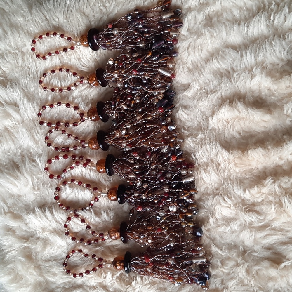 Set of 4 Bohemian-style Handmade Glass Beaded Tassels - Picture 2 of 5